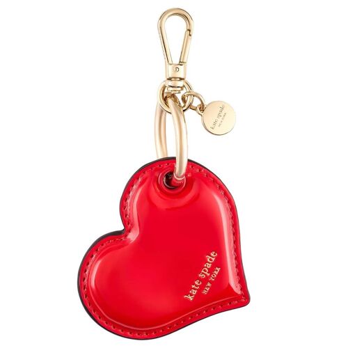 Porte-clés Étui Pendentif Apple AirTag Coeur avec Mousqueton Doré Élégant Kate Spade Rouge