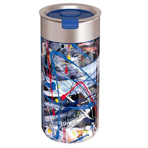 Gobelet À Café Isotherme 400 Ml Avec Infuseur Motif Abstrait Quokka Bleu
