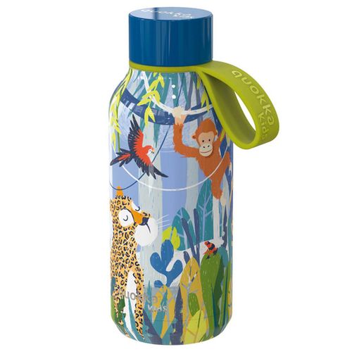 Bouteille Isotherme 330ml Modèle Solid Kids Avec Sangle Et Motif Jungle Quokka Multicolore