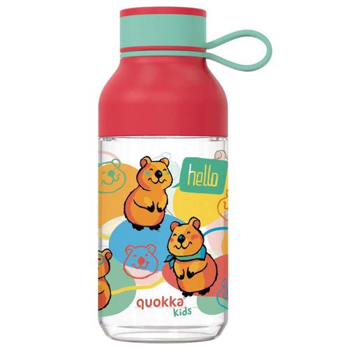 Gourde Pour Enfant 430ml Modèle Ice Kids Motif Happy Avec Sangle Quokka Rouge