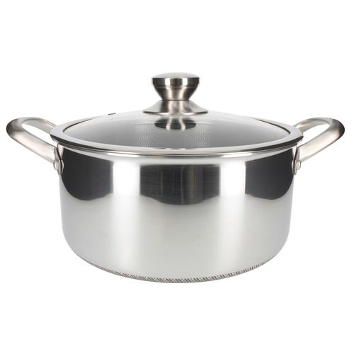 Marmite Inox Premium Avec Revêtement Intérieur Antiadhésif En Nid D'abeille 28cm Cheffinger Argent