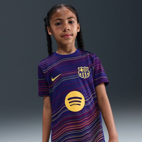 Haut De Foot À Manches Courtes D'avant-Match Nike Dri-Fit Fc Barcelona Academy Pro Domicile Pour Ado - Bleu