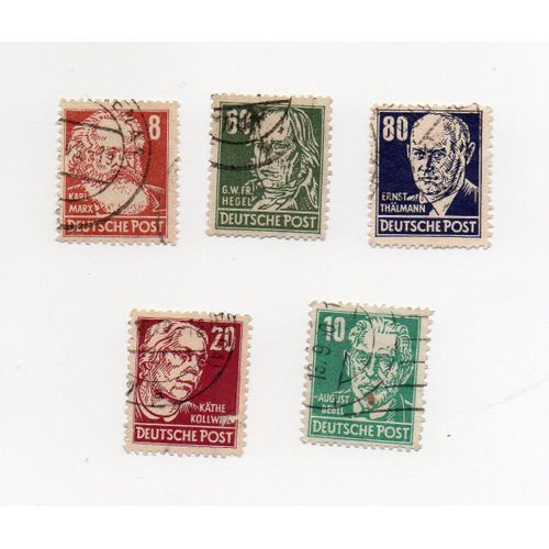 Allemagne- Deutsche Post- Lot De 5 Timbres Oblitérés- Personnages Célèbres