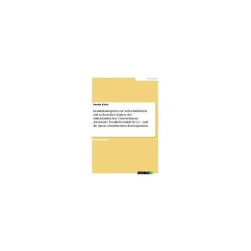 Gesamtkonzeption Zur Wirtschaftlichen Und Technischen Analyse Des Mittelständischen Unternehmens "Druckerei Nordlicht Gmbh & Co." Und Die Daraus Abzuleitenden Konsequenzen