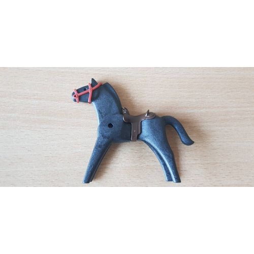 Playmobil Cheval Noir Selle Harnais Black Horse Saddle Harness Geobra Copyright 1974