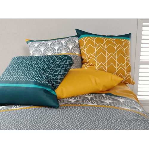 Parure Housse De Couette Coton Imprimée + 2 Taies 240x220 Cm