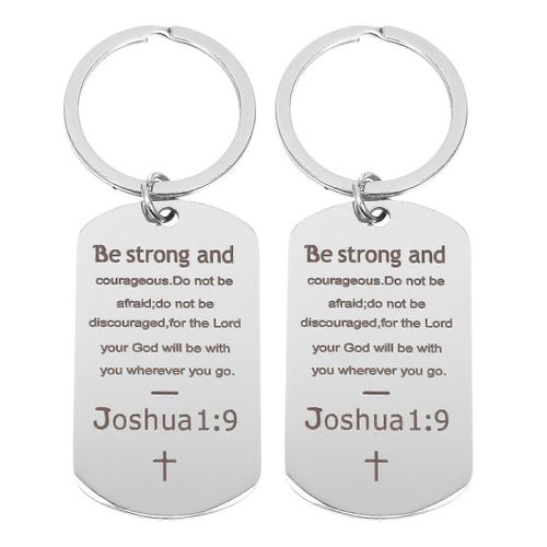 2pcs Décoratif Christian Keyring Croix Motif Porte-Clés Sac Pendentif Parure