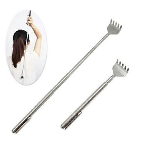 Paquet De 2,Spatule Rétractable Anti-Démangeaisons En Acier Inoxydable,Spatule Anti-Démangeaisons Rétractable,Argent,Grand Cadeau De Noël Pour Maman Et Papa
