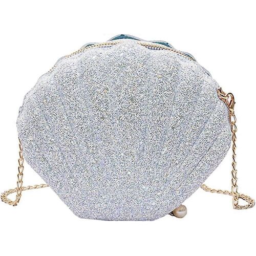 Femmes Glitter PU Cuir Coquille Perle Bandoulière Sacs à bandoulière Sac à main