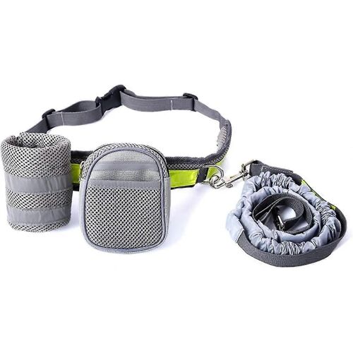Laisse Pour Chien Mains Libres Ceinture De Marche Pour Chien Ajustable Pour Chiens De Taille Moyenne Et Grande,Laisse De Course Pour Chien À L'élastique Rétractable Avec Sac De Taille Pour La Marche,