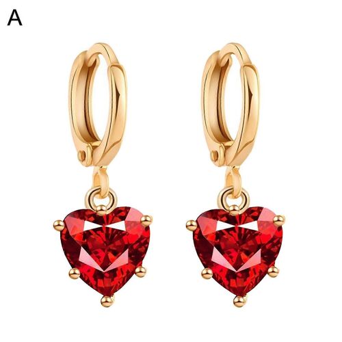 Boucles D'oreilles Coeur Zircone Cubique Bijoux Doux Scintillant Boucles D'oreilles Collier Pour Un Usage Quotidien