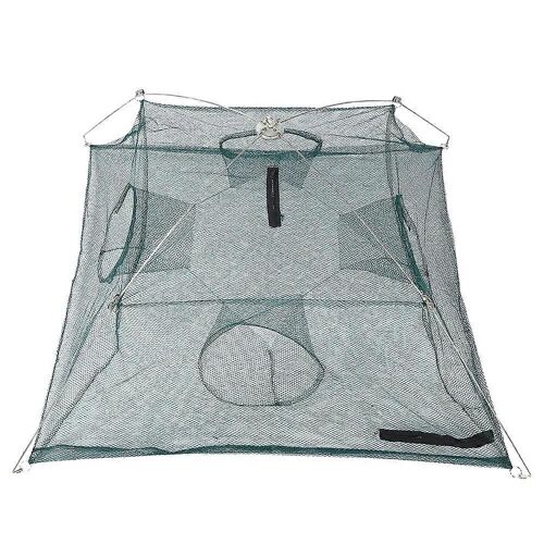 Portable Pliant Ouverture Type Filet De Pêche En Mouvement Crevettes Appât Piège Poisson Cage Accessoire4 Coin Fermé 100cm