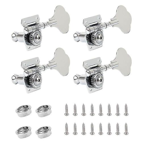 4pcs Guitare Chevilles Accordeur Basse Électrique Cheville Accordeur Guitare Engrenage Chevilles Mécaniques Pour Jazz Silv