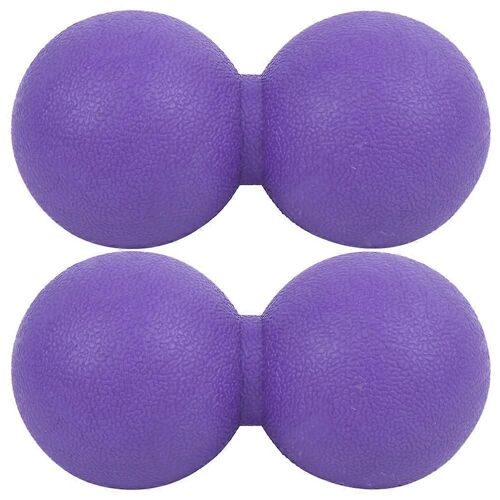 2pcs Silicone Forme D'arachide Formation Yoga Relaxation Musculaire Massage Boule De Massage Masseur Forme De Cacahuète Violette