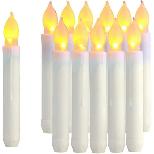 Nouveau produit,ensemble de 12 bougies coniques à LED,bougies de table sans flamme,bougies Harry Potter à piles pour papillon de nuit