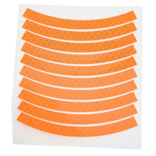 10pcs Vélo Roue Jante Autocollants Réfléchissants Imperméable Vélo Sécurité Avertissement Autocollant Ruban Décoration (Orange)