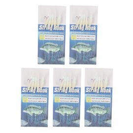 20245 Set Luminous Feather Fishing Lure Bait Rigs Fish Skin Glow Fishing Lure Carbon Steel Lure String Hooks Avec 5 Hameçons 4