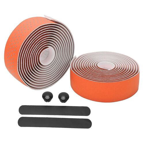 Ruban De Guidon De Vélo Antidérapant Vélo De Route Handle Bar Wraps Avec Bouchons D'extrémité Pour Le Cyclisme Sur Routeorange