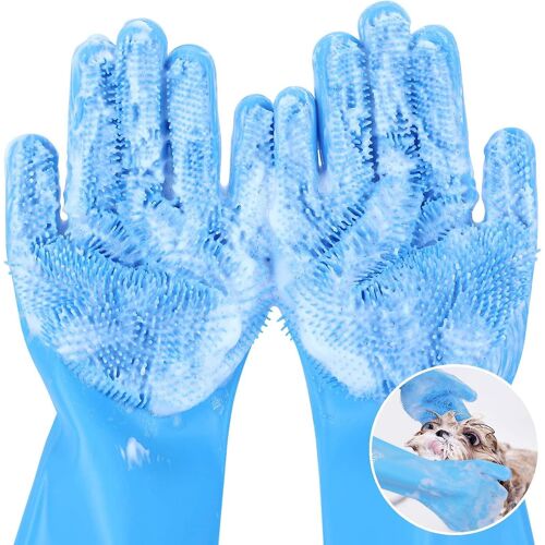 Gants De Toilettage Pour Animaux De Compagnie,Gants De Lavage Pour Chiens,Gants De Bain Avec Poils Haute Densité,Épilation En Silicone