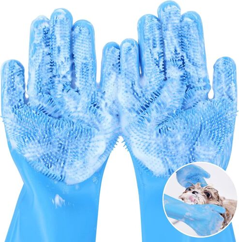 Gants De Toilettage Pour Animaux De Compagnie,Gants De Lavage Pour Chiens,Gants De Bain Avec Poils Haute Densité,Épilation En Silicone