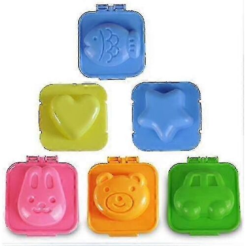 Moule À Oeuf À La Coque 3d Dessin Animé Oeuf Façonneur Bento Maker Outils De Bricolage Accessoires (6pcs,Multicolore)