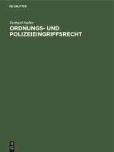 Ordnungs- Und Polizeieingriffsrecht