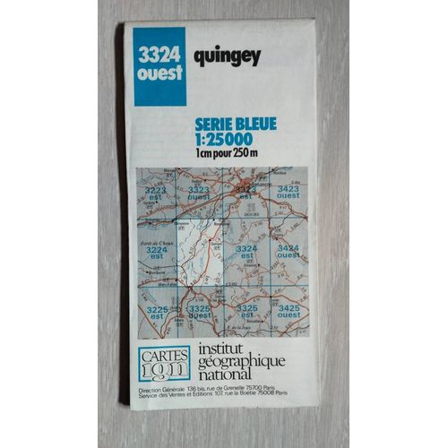 Carte Ign Série Bleue Quingey