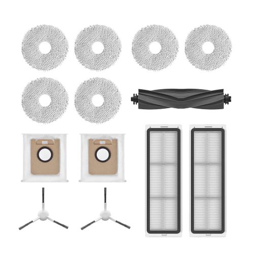 Kit d'accessoires Dreame L10s Ultra Dreame L10 Ultra,1 brosse principale (caoutchouc) + 2 brosses latérales + 2 filtres à poussière + sac à poussière + 3 paires de chiffons de nettoyage
