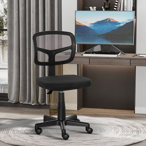 Chaise De Bureau Sans Accoudoirs Hauteur Réglable Maille Noir