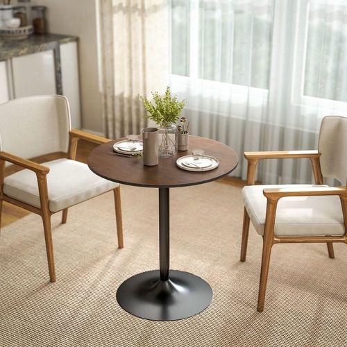 Table À Manger 2 Personnes Plateau En Placage Bois Massif Mdf Marron