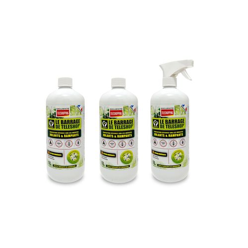 BLANC VENTEO | barrage aux insectes teleshopping | interieur & exterieur | Lot de 3 |spray fourmis | multi|insectes | anti pucerons plantes exterieur | barrage aux insectes pour Maison, jardin, piscine.