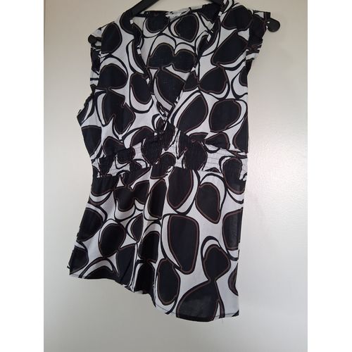 Débardeur Imprimé Noir Et Blanc "Étam" T- 40 Femme