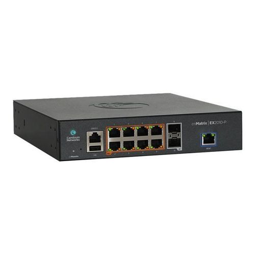 Cambium Networks cnMatrix EX2010 - Commutateur - Géré - 8 x 10/100/1000 + 2 x SFP (mini-GBIC) lien montant - Montable sur rack - CA 100 - 240 V