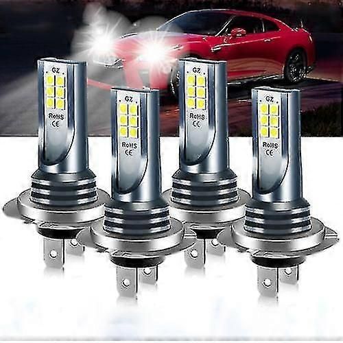 4x H7 Kit Ampoule De Phare Led Haut Feu De Croisement 220w 60000lm 6000k Blanc