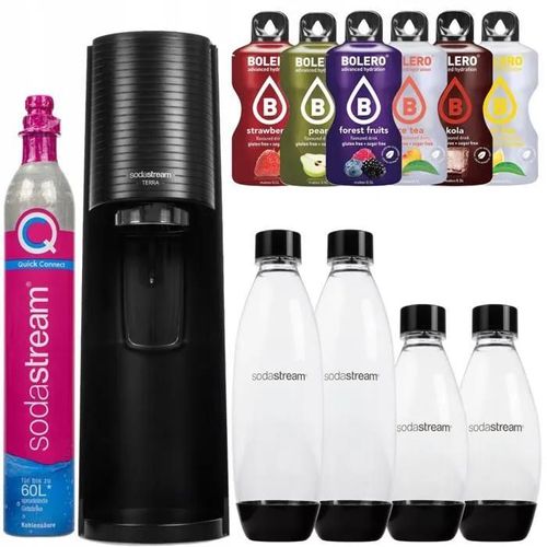 Saturateur SodaStream Terra Black + 2 bouteilles + bouteilles SodaStream TWIN FUSE 0,5L + Bolero