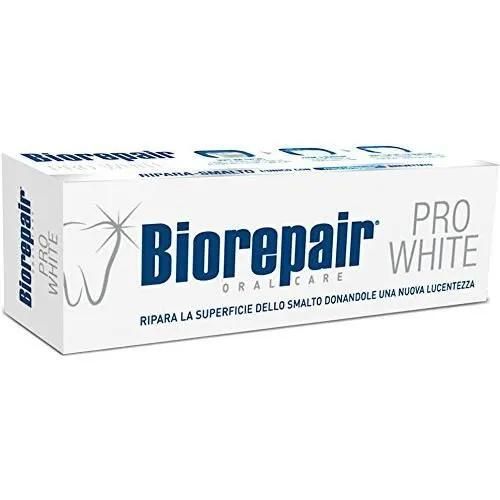 Biorepair Pro White Whitening Toothpaste With Microrepair - 25 Fluid Ounce (75ml) Tube [ Italian Import ] 