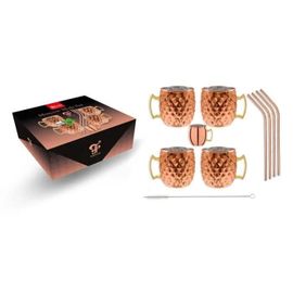 Ensemble De Tasses Diamond Verre Moscow Mule Cuivre