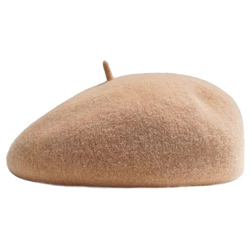 Chapeau Béret En Laine Rétro Couleur Unie Automne Hiver Bonnet Chaud Pour Les Femmes Filles-Kaki