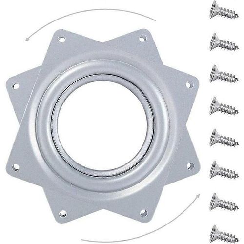 Plateau Tournant Plaque Tournante Plate-Forme Rotative Carré Rotatif À 360 Degrés Avec Roulements À Billes En Acier Pour Garde-Manger De Comptoir D'armoire De Cuisine (4 Pouces)