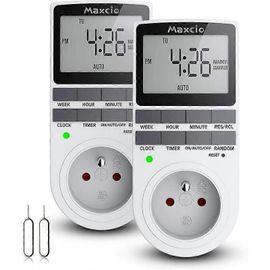 Promotion d'hiver,prise numérique programmable,minuterie numérique quotidienne/hebdomadaire,programmateur de prise électrique avec écran LCD et mode aléatoire antivol,Ene
