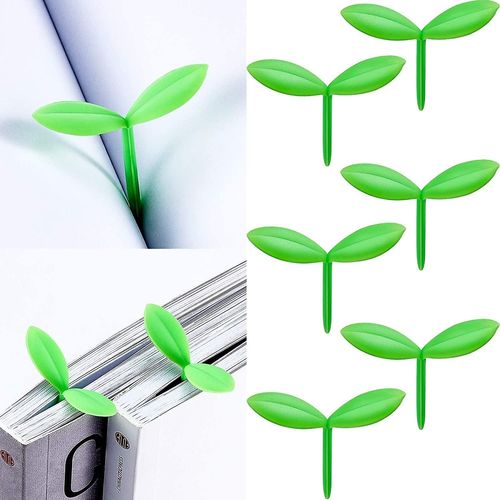 Verts Marque-Pages Mini Green Sprout Marque-Pages Silicone Grass Buds Bookmarks Cadeaux Créatifs