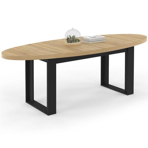 Table À Manger Phoenix 8 Personnes Ovale 200 Cm Bois Et Noir
