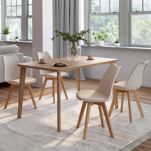 Lot De 4 Chaises Scandinaves Sara Beige Pour Salle À Manger