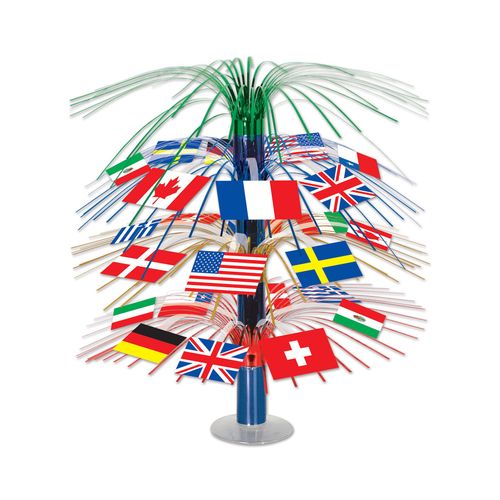 Centre De Table Drapeaux Pays Du Monde 45 Cm