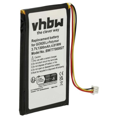 vhbw Batterie compatible avec TomTom XL 330s, 330 GPS, appareil de navigation (1300mAh, 3,7V, Li-polymère)