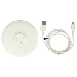 vhbw Station de charge compatible avec Bose SoundLink Revolve, Revolve+ enceinte - Câble micro USB inclus, blanc