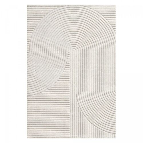Tapis Grand Salon 240x340 Tissé Crème Rectangle Motif Simple Lyn9 Cernan
