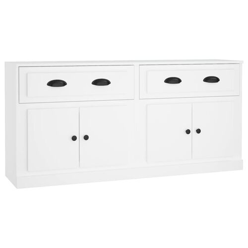 vidaXL Buffets 2 pcs blanc bois d'ingénierie