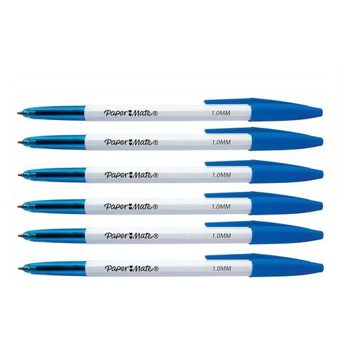 Paper:Mate Lot De 6 Stylos À Bille 045 Pointe Fine Bleu