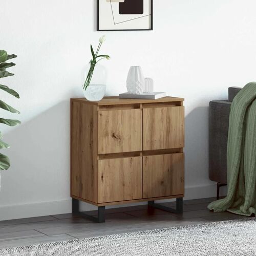 vidaXL Buffet avec stockage avec porte Marron 60 x 35 x 70 cm Bois d'ingénierie